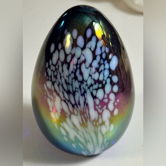 Mount Saint Helen Ash Iridescent Art Glass Vintage Paperweight - Picture 3 of 6